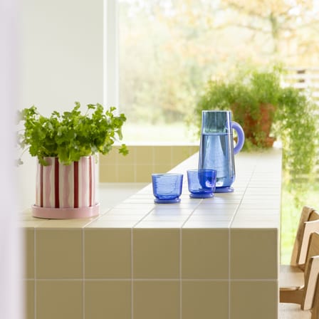 Glas Dew glas blau / Set von 2 - & klevering