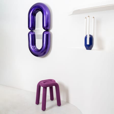 Miroir mural Zodiac Bumper Large céramique violet /  L 55 x H 110 cm - Jean-Baptiste Fastrez, 2020 - Moustache