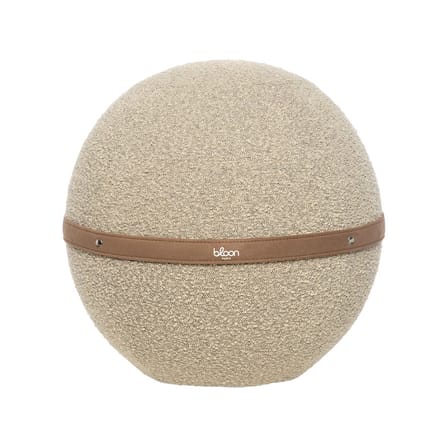 Pouf Bouclette XL beige / Ergonomique - Ø 65 cm / Laine bouclette - BLOON PARIS