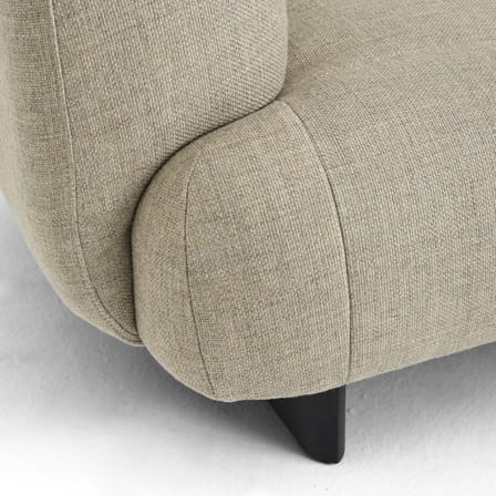 Divano destro Quilton Lift tessuto grigio / 2 posti - L 214 cm - Trapuntato - Hay