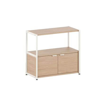 Étagère UNIT 2 métal blanc / H 75 cm x L 84 cm - 2 portes - TIPTOE