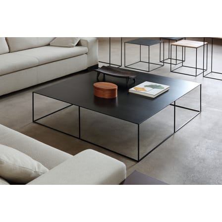 Table basse Slim Irony métal noir / 100 x 100 x H 34 cm - Zeus
