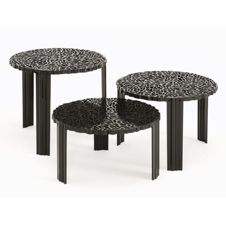 Table basse T-Table Medio plastique transparent / Ø 50 x H 36 cm - Patricia Urquiola, 2006 - Kartell