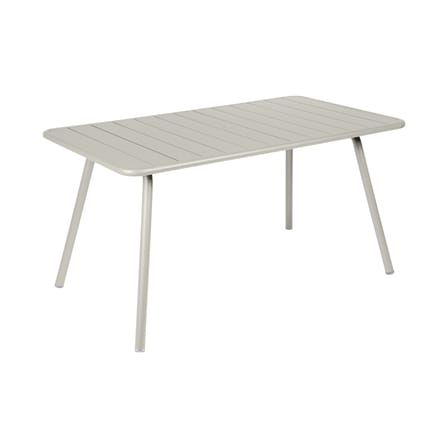 Table rectangulaire Luxembourg métal gris / 143 x 80 cm (6 personnes)  - Trou parasol - Fermob