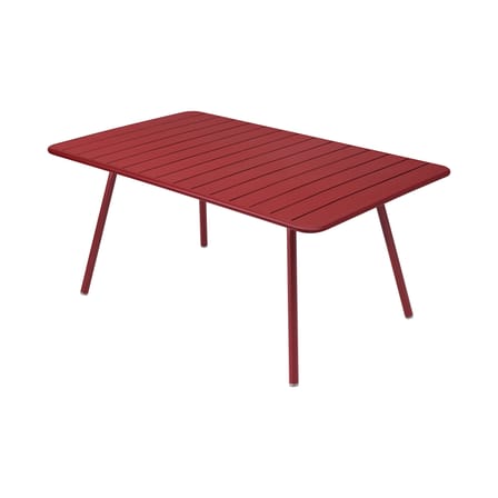 Table rectangulaire Luxembourg métal rouge / 165 x 100 cm - 6 à 8 personnes - Fermob