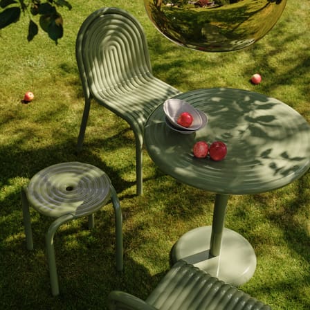 Table ronde Groove métal vert / Ø 70 cm - Tom Dixon