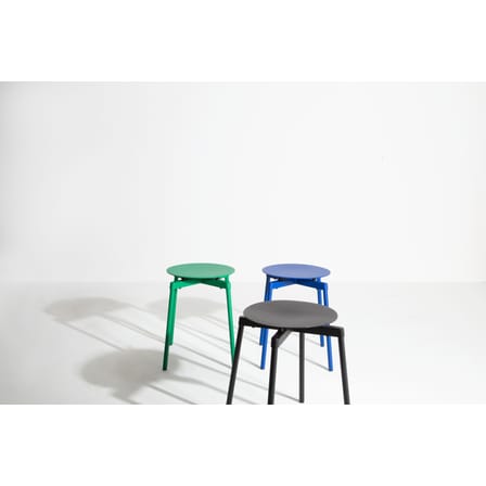 Tabouret empilable Fromme métal noir / Aluminium - Petite Friture