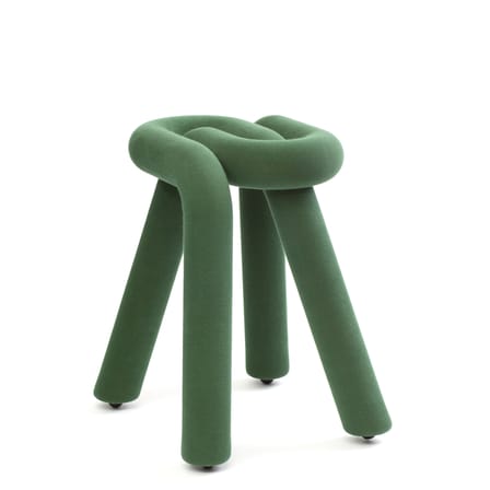 Tabouret rembourré Bold tissu vert - Moustache