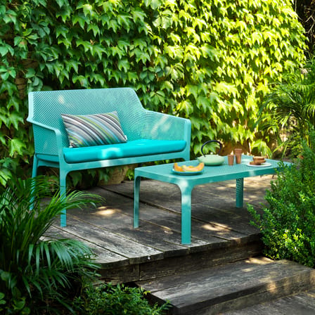 Banc avec dossier Net vert / Empilable - L 116 cm - NARDI