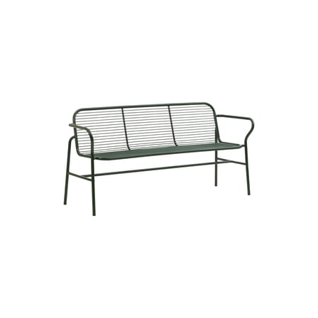 Banc avec dossier Vig métal vert / L 164 cm - Normann Copenhagen