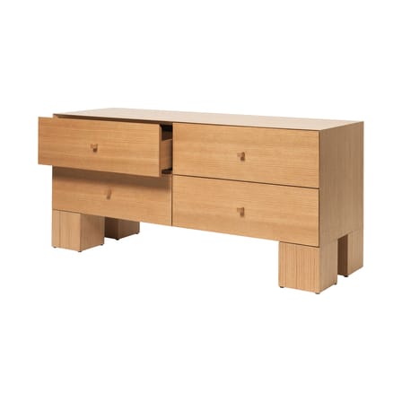 Buffet Kuben bois naturel / 4 tiroir - L 135 x P 45 x H 62.5 cm - Ferm Living