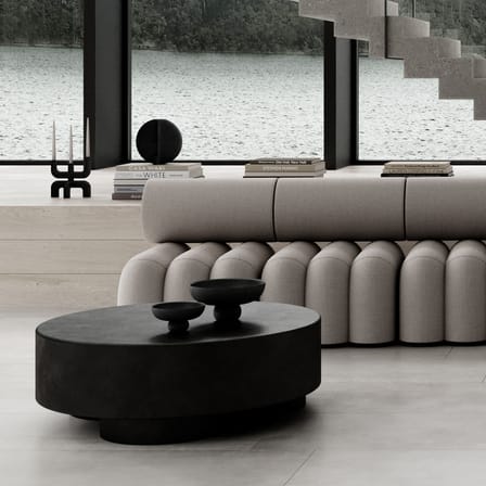 Baburu Medium Centrepiece ceramic black / Ø 30 x H 15 cm - 101 COPENHAGEN