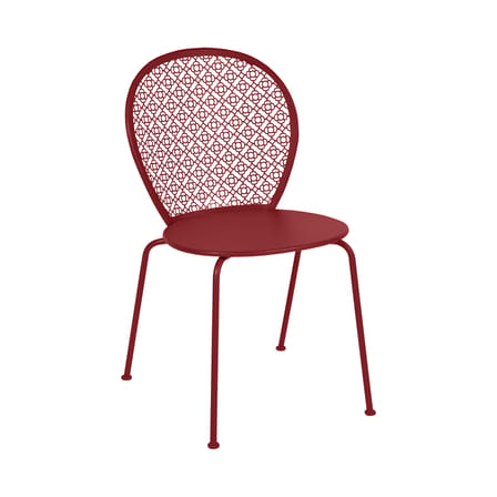 Chaise empilable Lorette métal rouge - Fermob