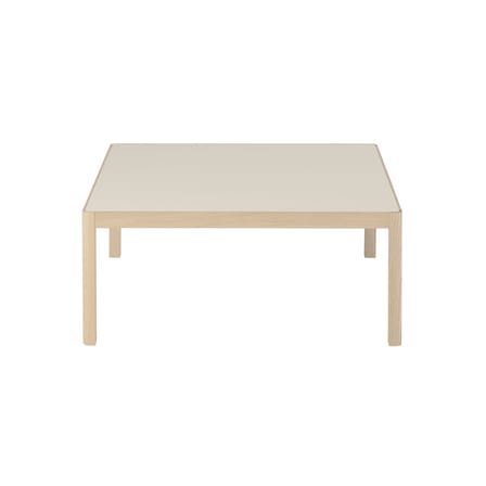 Couchtisch Workshop plastikmaterial grau holz natur / 86 x 86 x H 38 cm - Linoleum - Muuto