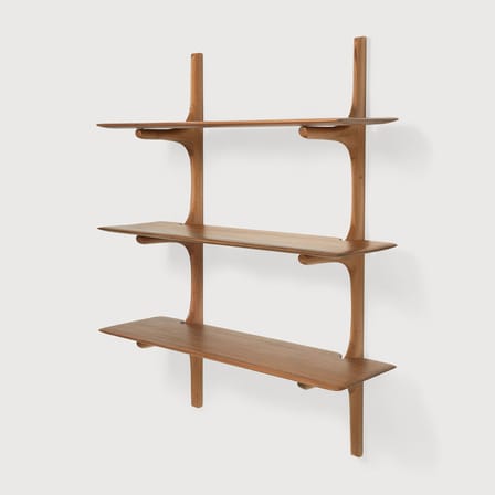 Étagère PI bois naturel / 3 étagères - Acajou massif / L 100 x H 126 cm - Ethnicraft