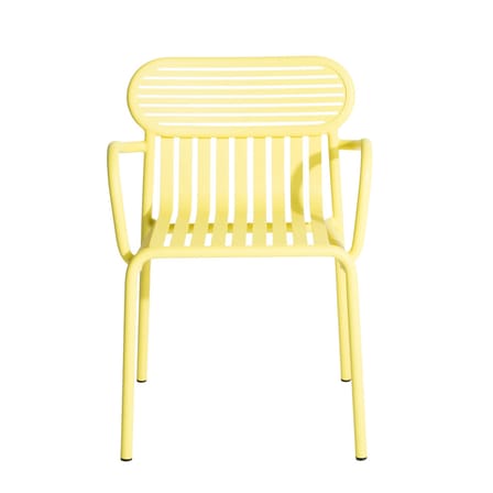 Fauteuil bridge empilable Week-end métal jaune / Aluminium - Petite Friture