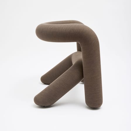 Fauteuil rembourré Extra Bold marron / Tissu Kvadrat mélangé - Moustache