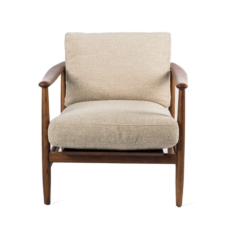 Fauteuil rembourré Todd tissu bois beige / Tissu bouclé - POLSPOTTEN