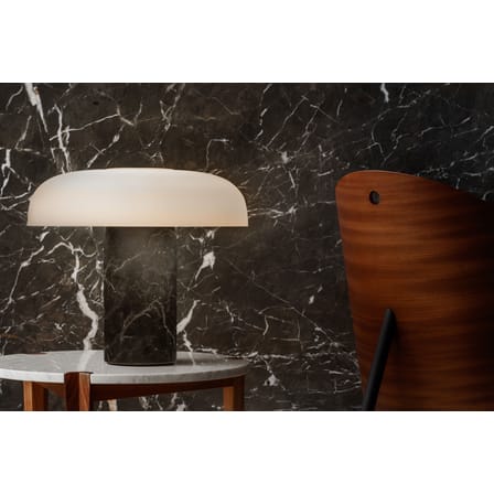 Lampe de table Tropico Media LED verre marbre blanc noir / H 32 cm /  marbre - Fontana Arte
