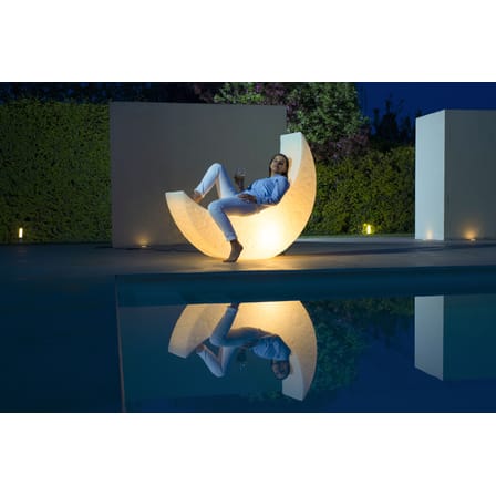 Outdoor-Stehleuchte My Moon plastikmaterial weiß / Leuchtender Schaukelstuhl - L 152 cm / Innen- und Außenbereich - Seletti