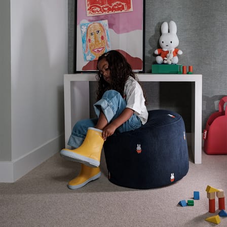 Pouf enfant Point Cord x Miffy / Velours côtelée recyclé -  Ø 50 cm - Fatboy