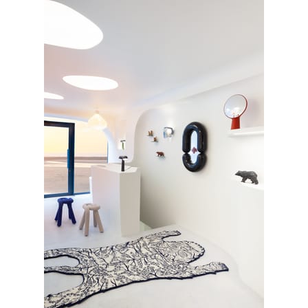 Specchio murale Zodiac Bumper Medium ceramica nero / Ceramica - L 55 x H 90 cm - Moustache