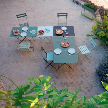 Table pliante Bistro métal jaune / 97 x 57 cm - 4 personnes - Trou parasol - Fermob