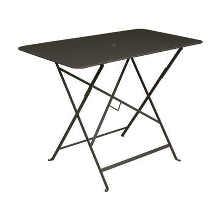 Table pliante Bistro métal marron / 97 x 57 cm - 4 personnes - Trou parasol - Fermob