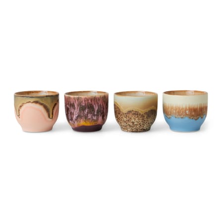 Set de 4 tasses à espresso 70s ceramics Lagoon / 25 cl - HK LIVING