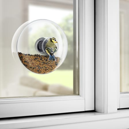Large Bird feeding tray glass transparent / For window - Ø 20 cm - Eva Solo