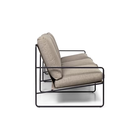 Canapé de jardin 3 places Desert tissu beige pieds noirs / L 233 cm - Ferm Living