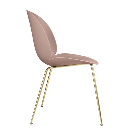 Chaise Beetle plastique rose / Pieds laiton - Gubi