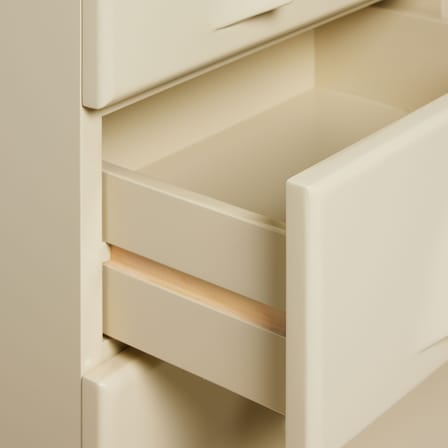 Commode Chest of drawers bois beige / Chiffonnier 8 tiroirs - L 45 x P 40,5 x H 128,8 cm - HK LIVING