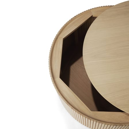 Couchtisch Roller Max holz natur / Kiste - Ø 80 x H 30 cm - Ethnicraft