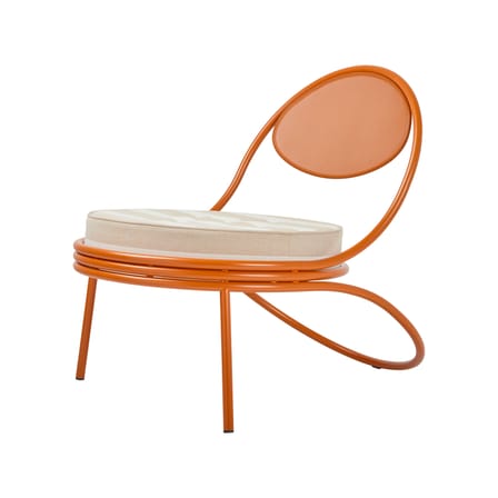 Fauteuil rembourré Copacabana métal orange / Mathieu Matégot, 1955 / Seconde vie - Gubi