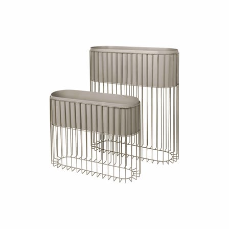 Set de 2 jardinières sur pied Fenja métal beige / L 72 x H 80 cm - BROSTE COPENHAGEN