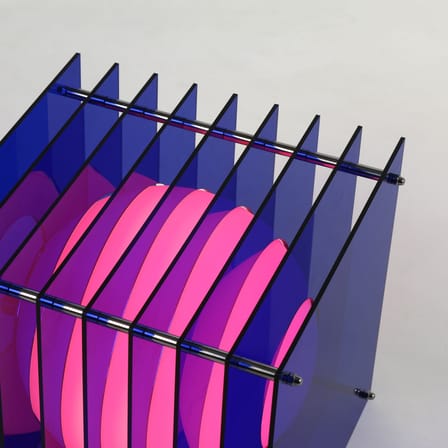 Lampe de table Lop Big Square plastique bleu / Lauréat Archiproducts Design Award - BANG