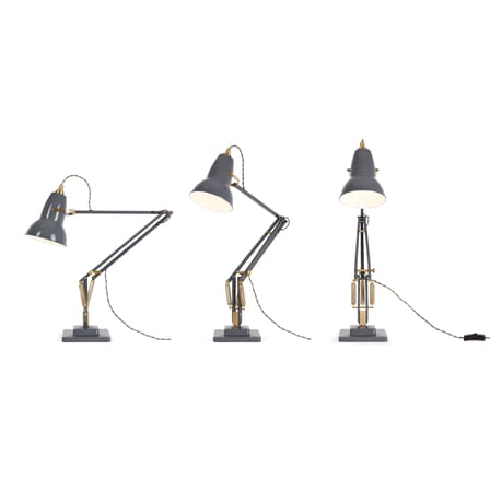 Lampe de table Original 1227 métal gris / Laiton - Réédition 1930' - Anglepoise