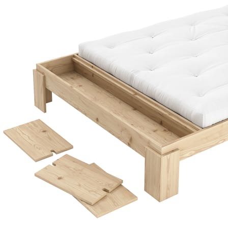 Lit double Layers / Pour matelas 140 x 200 cm - Avec banc-coffre - KARUP
