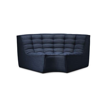 Ecksofa N701 textil grau / Abgerundetes Eckmodul 90° - B 120 cm / Recycelte Baumwolle - Ethnicraft