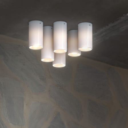 Plafonnier Tobo Porcelaine C250 céramique blanc / Ø 10 x H 25 cm - DCW éditions