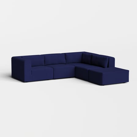 Pouf Bridge tissu bleu / Canapé modulable - TIPTOE