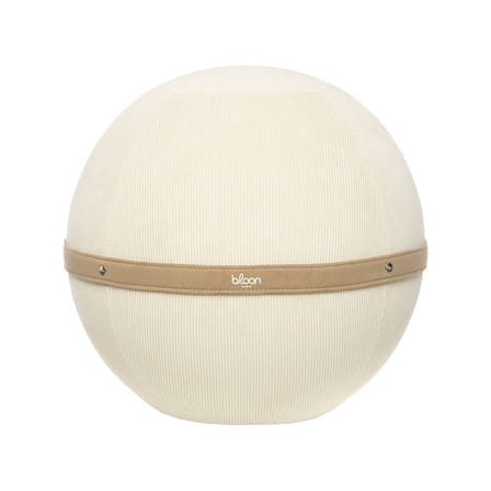 Pouf Côtelé XL blanc / Ergonomique - Ø 65 cm / Velours côtelé - BLOON PARIS