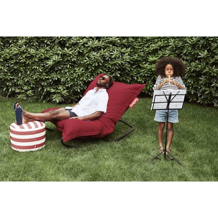 Pouf d'extérieur Point Outdoor tissu beige / Tissu Olefin - Ø 50 cm - Fatboy