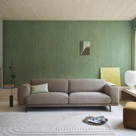 Canapé droit Rest tissu beige / 3,5 places - L 260 cm - Muuto