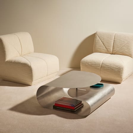 Table basse Gégé métal argent / 90 x 90 x H 35 cm - Maison Sarah Lavoine