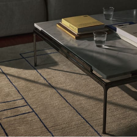 Table basse Sett LN13 marbre blanc / 100 x 100 x H 34 cm - &tradition