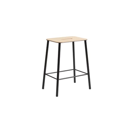 Tabouret Adam cuir beige / H 50 cm - Indoor - Frama 