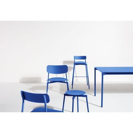 Tabouret haut empilable Fromme métal bleu / H 75 cm - Aluminium - Petite Friture