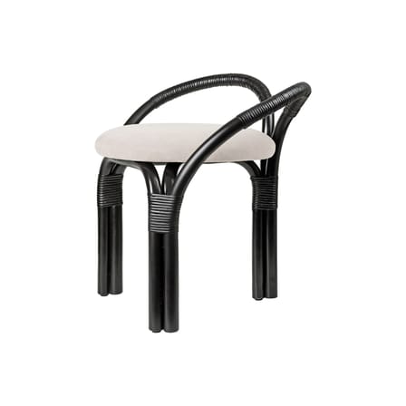 Tabouret rembourré Bistra fibre végétale noir - Gubi